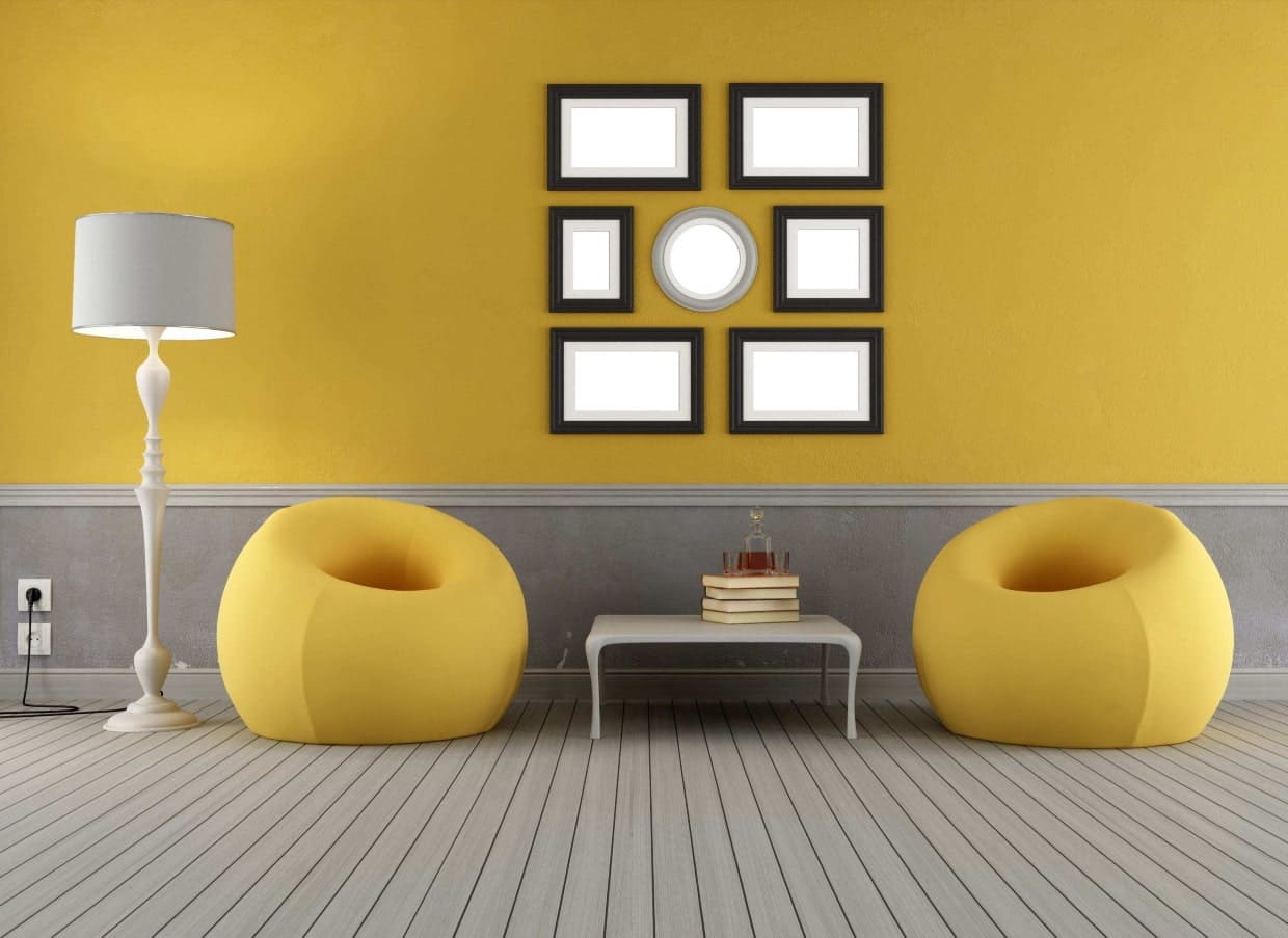 Желтый в интерьере квартиры